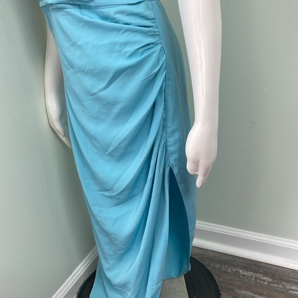 Abercrombie off the shoulder blue midi dress size small NWT - Picture 10 of 14